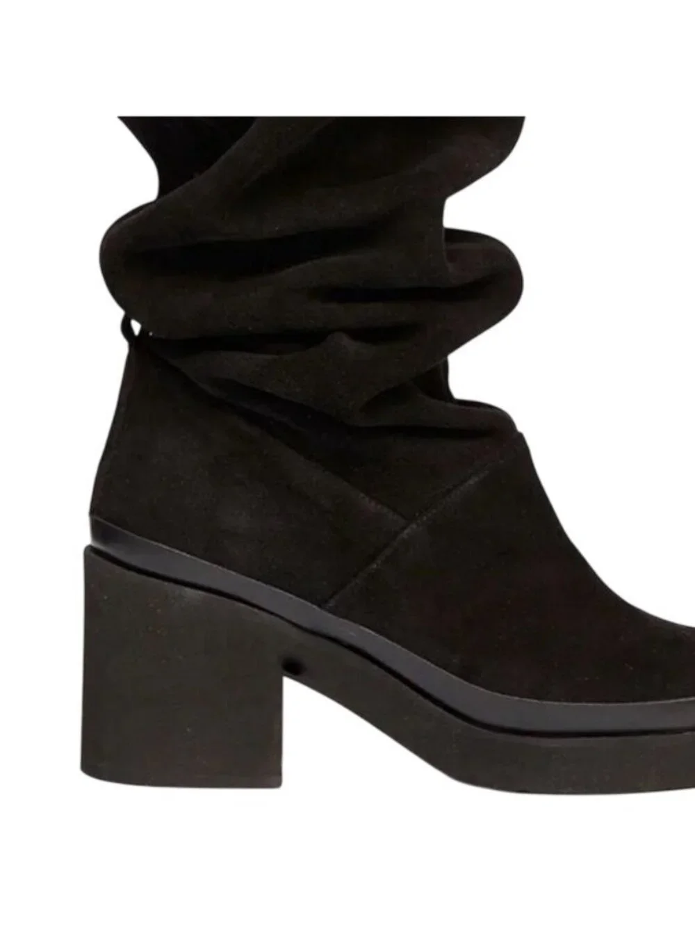 NIB Free People Black Spanish Suede Over The Knee Slouch Boots | Boho Whimsigoth